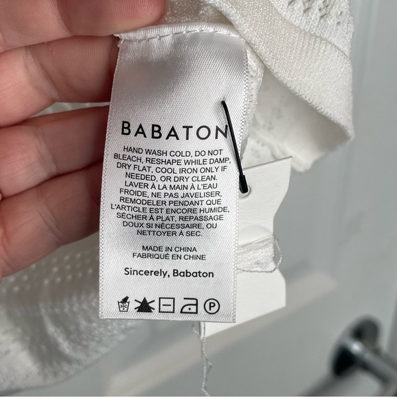 Babaton Pointelle Cropped Sweater Tank in White M - Picture 9 of 12